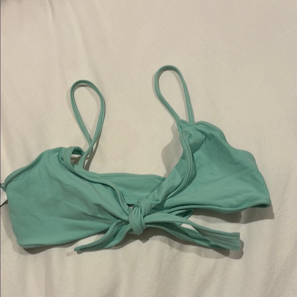 L Space Flash Tie Mint Green Bikini Top